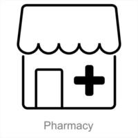apotek och piller ikon begrepp vektor