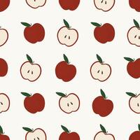 söt röd äpple frukt hand dragen sömlös mönster vektor illustration för dekorera inbjudan hälsning födelsedag fest firande bröllop kort affisch baner textil- tapet papper slå in bakgrund