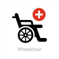 rullstol och stol ikon begrepp vektor