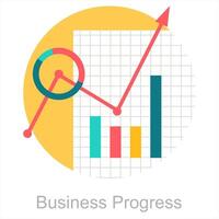 Geschäft Fortschritt und Analyse Symbol Konzept vektor