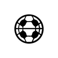 Fußball Ball oder Fußball eben Vektor Symbol einfach schwarz Stil