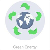 grön energi och natur ikon begrepp vektor