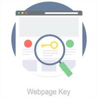 webbsida nyckel och webb ikon begrepp vektor