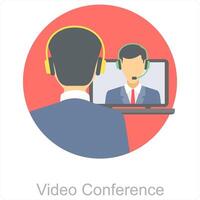 video konferens och möte ikon begrepp vektor