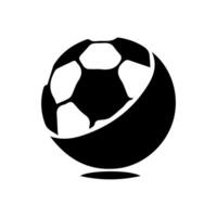 fotboll boll eller fotboll platt vektor ikon enkel svart stil