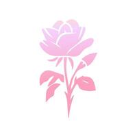 Rose Blume von Blühen Pflanze. Garten Rose isoliert Symbol von Rosa Blüte, Blütenblatt und Knospe mit Grün Stengel und Blatt zum romantisch Blumen- Dekoration, Hochzeit Strauß und Valentinstag Gruß Karte vektor