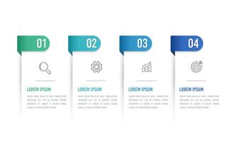 Infografik 4 Schritte zu Erfolg Design Vorlage. Geschäft Präsentation. Vektor Illustration.