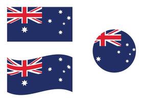 flagga av Australien. Australien flagga i cirkel form. Land flagga variationer vektor