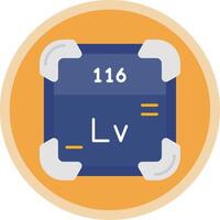 livermorium platt mång cirkel ikon vektor