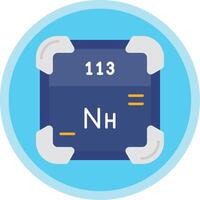 nihonium platt mång cirkel ikon vektor