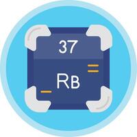 rubidium platt mång cirkel ikon vektor