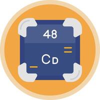 kadmium platt mång cirkel ikon vektor