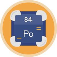 polonium platt mång cirkel ikon vektor