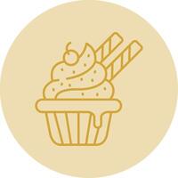 Cupcake Linie Gelb Kreis Symbol vektor