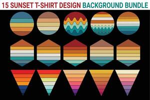 15 Sonnenuntergang T-Shirt Design Hintergrund bündeln vektor