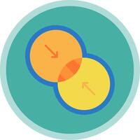 kombinera platt mång cirkel ikon vektor