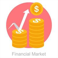 finanziell Markt und wachsend Geschäft Symbol Konzept vektor
