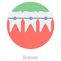 tandställning och tand ikon begrepp vektor