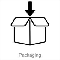 Verpackung und Box Symbol Konzept vektor