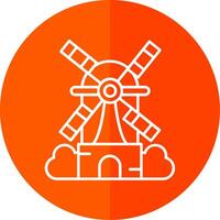 Windmühle Linie rot Kreis Symbol vektor