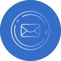 e-post lutning linje cirkel ikon vektor
