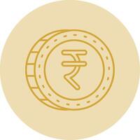 Rupee Linie Gelb Kreis Symbol vektor