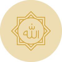 Allah Linie Gelb Kreis Symbol vektor