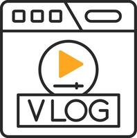 vlog gehäutet gefüllt Symbol vektor