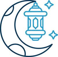Ramadan Linie Blau zwei Farbe Symbol vektor