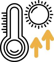 Thermometer gehäutet gefüllt Symbol vektor