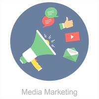 Medien Marketing und online Symbol Konzept vektor