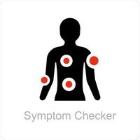 Symptom Prüfer und Symptom Symbol Konzept vektor