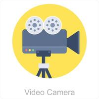 Video Kamera und Kamera Symbol Konzept vektor