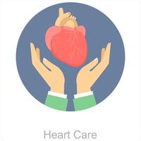 Herz Pflege und medizinisch Symbol Konzept vektor