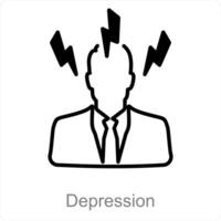 Depression und Traurigkeit Symbol Konzept vektor