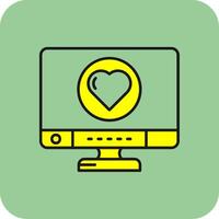 hjärta fylld gul ikon vektor