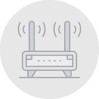 Router Linie gefüllt Licht Kreis Symbol vektor