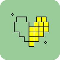 Pixel gefüllt Gelb Symbol vektor