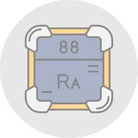 radium linje fylld ljus cirkel ikon vektor