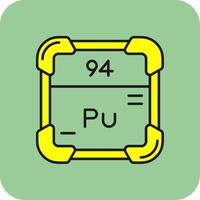 Plutonium gefüllt Gelb Symbol vektor