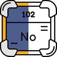 nobelium fylld halv skära ikon vektor