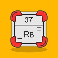 Rubidium gefüllt Schatten Symbol vektor