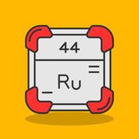 Ruthenium gefüllt Schatten Symbol vektor