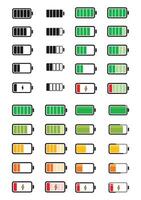 Batteriesymbol eingestellt vektor