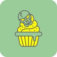 Cupcake gefüllt Gelb Symbol vektor