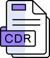 CDR fylld halv skära ikon vektor