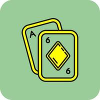 poker fylld gul ikon vektor