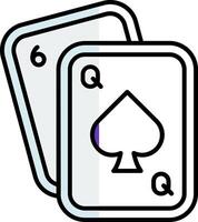 Poker gefüllt Hälfte Schnitt Symbol vektor