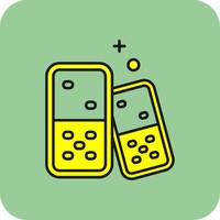 Domino gefüllt Gelb Symbol vektor