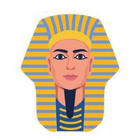 Pharao. ägyptisch golden Pharaonen Maske. uralt Kultur singen und Symbol. Vektor Illustration.